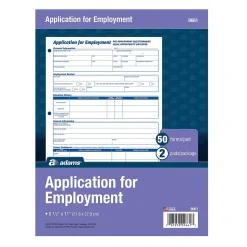 Discount Employment Applications, 50/Pad, 2 Pads/Pack (ABF 9661) Hr Forms
