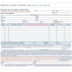 Outlet 3-Part Carbonless Bill of Lading, 8-1/2" x 7-7/16", 50 Sets/Book (9013) Business Forms