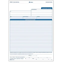 Sale 3-Part Carbonless Contractors Invoice Forms, 8.5"W x 11.44"L, 100/Pack (ABF NC3822) Business Forms