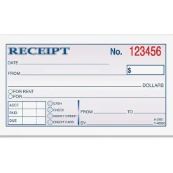 Clearance 2-Part Carbonless Receipts Book, 2.75" x 4.88", 50 Forms/Book (DC2501) Accounting & Record Journals