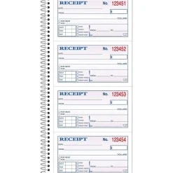 2-Part Carbonless Receipt Book, 5" x 11", 200 Sets/Book (SC1152) Accounting & Record Journals