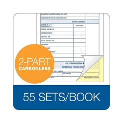 Best 2-Part Employee Payroll Record Book, Each (ABF D4743) Hr Forms