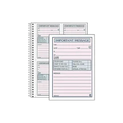 Adams Phone Message Pad, 5.5" x 3.8", Ruled, Pink, 100 Sheets/Pad (SC1187D) Outlet