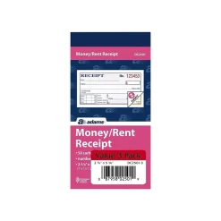 New Receipts Book, 2.75"L x 5.38"W, 50 Sheets/Book, 3/Pack (DC2501-3) Accounting & Record Journals