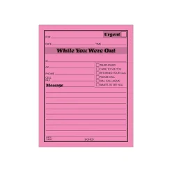 Adams While You Were Out Memo Pads, 4.25" x 5.5", Assorted Colors, 50 Sheets/Pad, 6 Pads/Pack (9711NEON) Sale