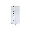 Hot 40.28" Solid Pine Roll Cabinet with 8 Drawers, Whitewash (76183) Storage Cabinets