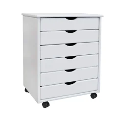 25.43" Wood Drawer Cabinet, Whitewash (76181) Storage Cabinets