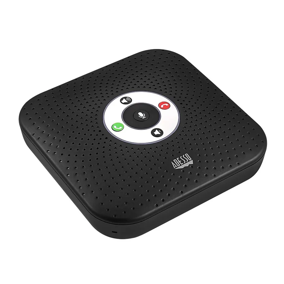 Office Phones & Conferencing<Adesso 360° Xtream S8 Conference Call Bluetooth/Wired Speaker with Microphone and USB 3.0 Hubs, Black