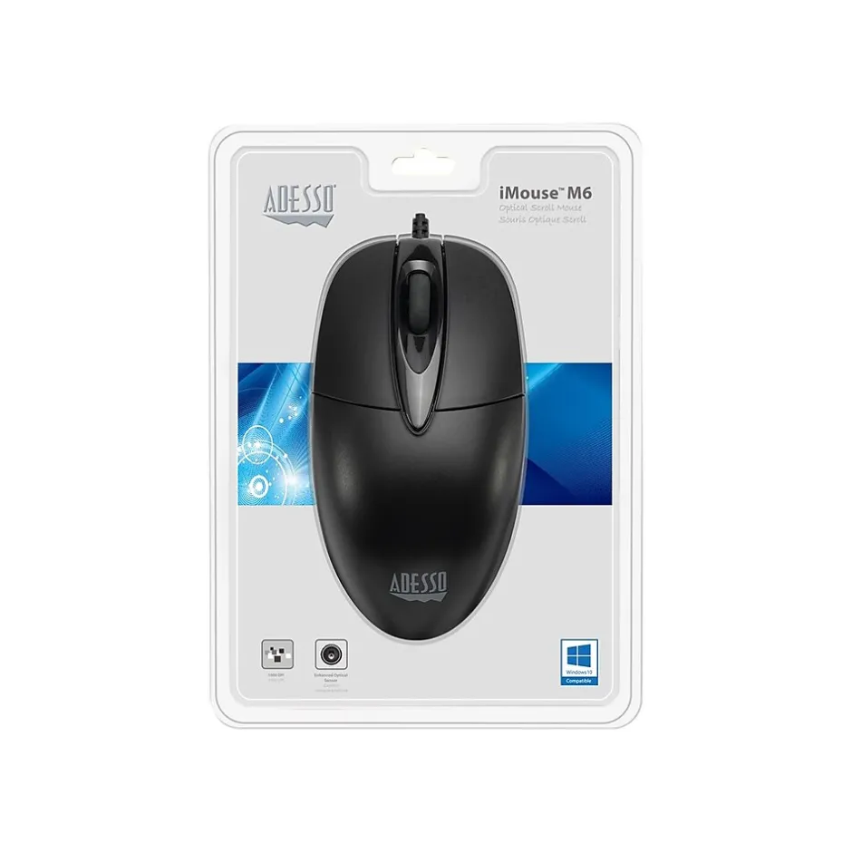 Adesso iMouse iMouseM6-TAA Optical Mouse, Black* Mice