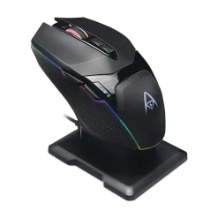 Adesso iMouse X50 Series Gaming Mouse with Charging Cradle, 2.4 GHz Frequency/33 ft Wireless Range, Left/Right Hand Use, Black* Mice