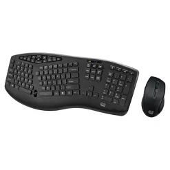Adesso Tru-Form Media Wireless Ergonomic Keyboard and Optical Mouse Combo, Black (WKB-1600CB)* Ergonomic Keyboard & Mouse Sets