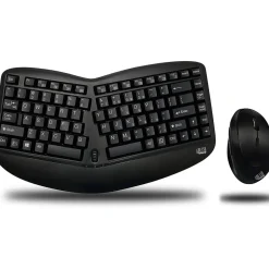 Adesso Tru-Form Wireless Ergonomic Keyboard and Optical Mouse Combo, Black (WKB-1150CB)* Ergonomic Keyboard & Mouse Sets