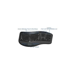 Adesso Tru-Form Wireless Keyboard, Black (WKB-4500UB)* Ergonomic Keyboards
