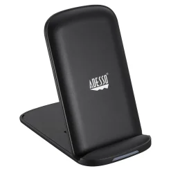 Adesso 10W Max Qi-Certified 2-Coil Foldable Wireless Charging Stand for Qi Capable Devices, Black (AUH-1020)