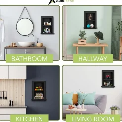 Hot 1-Shelf Wood Bathroom Recessed Wall Shelf, 19