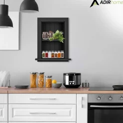 Hot 1-Shelf Wood Bathroom Recessed Wall Shelf, 19