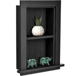 Hot 1-Shelf Wood Bathroom Recessed Wall Shelf, 19