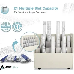 Hot 21-Slot Mobile Roll File, 28.5