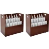 Discount 21-Slot Mobile Roll File, 28.5"H x 30"W x 15.75"D, Mahogany, 2/Pack (625-MA-2PK) File Cabinets