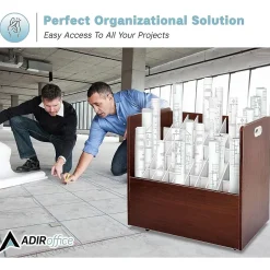 Outlet 50-Slot Mobile Roll File, 28.5