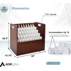 Outlet 50-Slot Mobile Roll File, 28.5