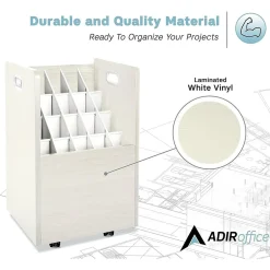 New 20-Slot Mobile Roll File, Lockable, 24.75