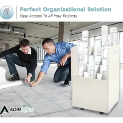 New 20-Slot Mobile Roll File, Lockable, 24.75