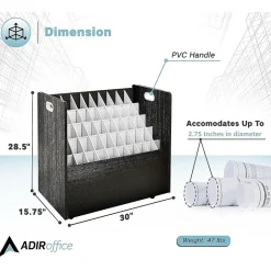 Clearance 50-Slot Mobile Roll File, Lockable, 28.5