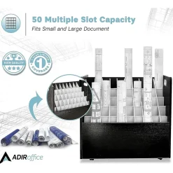 Clearance 50-Slot Mobile Roll File, Lockable, 28.5