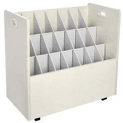 Online 21-Slot Mobile Roll File, Lockable, 28.5"H x 30"W x 15.75"D, White (625-WHI-KIT1) File Cabinets