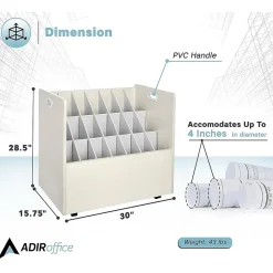 Online 21-Slot Mobile Roll File, Lockable, 28.5