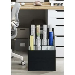 Online 20-Slot Roll File, 22.24"H x 15.55"W x 15.55"D, Black (ADI628-WBLK) File Cabinets