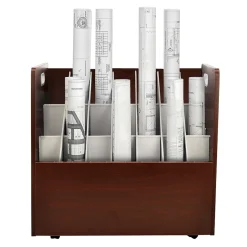 New 21-Slot Roll File, Lockable, 28.5"H x 30"W x 15.75"D, Mahogany (625-MA-KIT1) File Cabinets