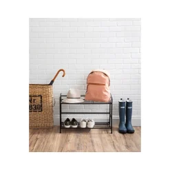 Discount FlipShelf 2-Shelf Steel Rack, 18" x 26.75" x 12", Black (38780) Shelving