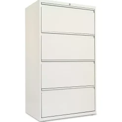 New 4-Drawer Mobile Lateral File Cabinet, Letter/Legal Size, Lockable, 53.25"H x 30"W x 19.25"D, Light Gray (ALELF3054LG) File Cabinets