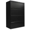 4-Drawer Mobile Lateral File Cabinet, Letter/Legal Size, Lockable, 52.5"H x 36"W x 18.63"D, Black (ALELF3654BL) File Cabinets