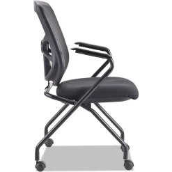 New Elusion Series Fixed Arm Fabric Nesting Chair, Black, 2/Carton (ALEEL4914) Folding & Stacking