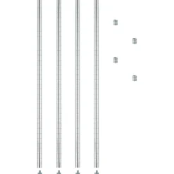 Discount Extra Industrial Shelving Stackable Posts, Silver Shelving