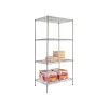 New Industrial 4-Shelf Wire Shelving Starter Set, 72"H x 36"W x 24"D, Silver (SW503624SR) Shelving