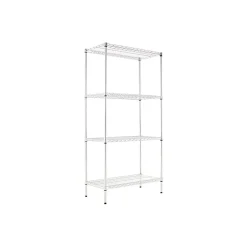 Outlet ® Industrial Wire Shelving Starter Set, 36Wx18"D, Silver Shelving
