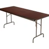 Outlet ® Melamine Folding Table in Walnut Woodgrain, 72Wx30"D Folding Tables