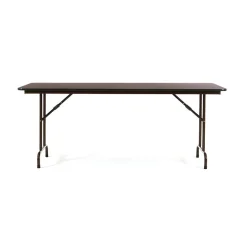 Outlet ® Melamine Folding Table in Walnut Woodgrain, 72Wx30