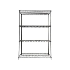 Starter Kit 4-Shelf Metal Unit, 48"W, Black (ALESW504824BL) Shelving
