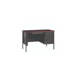 New 45"W Single Pedestal Desk, Mahogany/Charcoal (ALEHSD4524CM) Office Desks