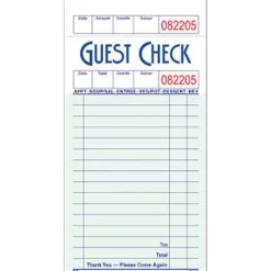 Best 1-Part Carbonless Guest Checks, 5.04"L x 3.4"W, 100 Sets/Book (351601) Business Forms