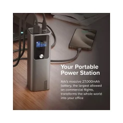 ALOGIC Ark USB Power Bank, 27000mAh, Silver (A27KPB140W)