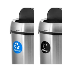 Alpine Industries Alpine Dual-Stream Trash/Recycling Station, 34-Gallon, Stainless Steel (ALP470-65L-1-R-T)