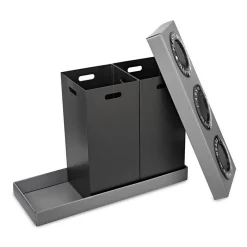 Alpine Industries Cardboard Trash & Recycling Bin Combo, 84 Gallon, Black (471-03-BLK)