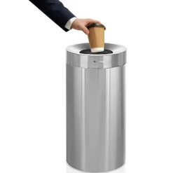 Alpine Industries Commercial Indoor Trash Can, 27 Gallon, Stainless Steel (475-27)