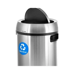 Alpine Industries Commercial Indoor Single-Stream Indoor Recycling Station, 17 Gallon, Stainless Steel (ALP470-65L-1-R)